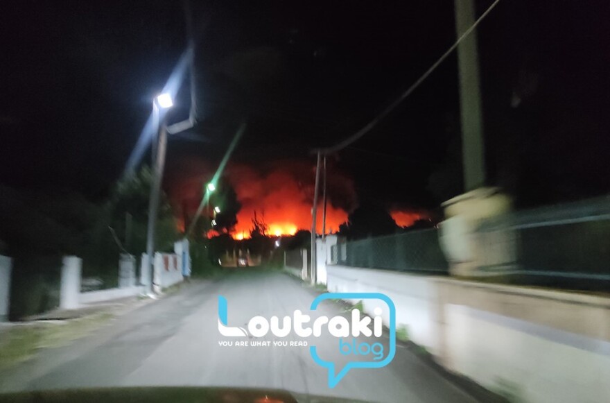 Νύχτα κόλασης: Μεγάλη φωτιά στον Σχίνο Κορινθίας - Εκκενώθηκαν οι οικισμοί Σχίνος, Αγία Σωτήρα, Βαμβακιές και Μαυρολίμνη