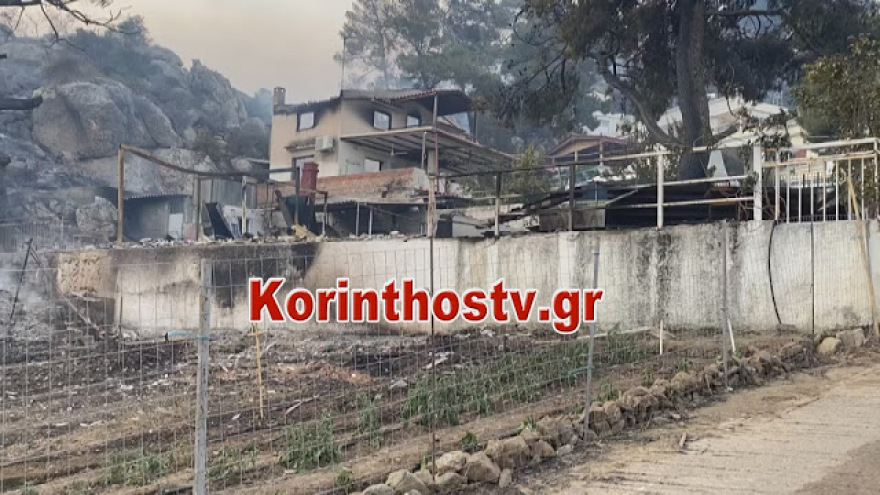 Εικόνες καταστροφής από τη φωτιά στον Σχίνο Κορινθίας - «Ζήσαμε τον απόλυτο εφιάλτη», λένε οι κάτοικοι 