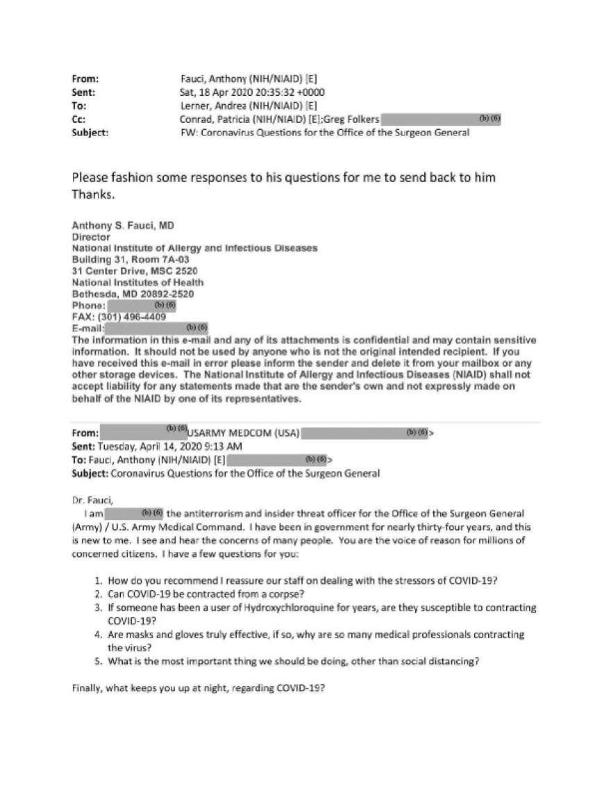 Άντονι Φάουτσι: Στη φόρα όλα τα e-mail του εν μέσω πανδημίας - Τι απαντούσε σε σελέμπριτις και απλούς πολίτες