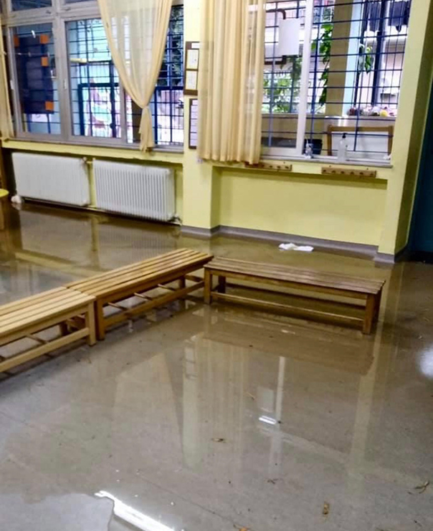 Πλημμύρισε νηπιαγωγείο μετά την ισχυρή βροχόπτωση στην Αθήνα