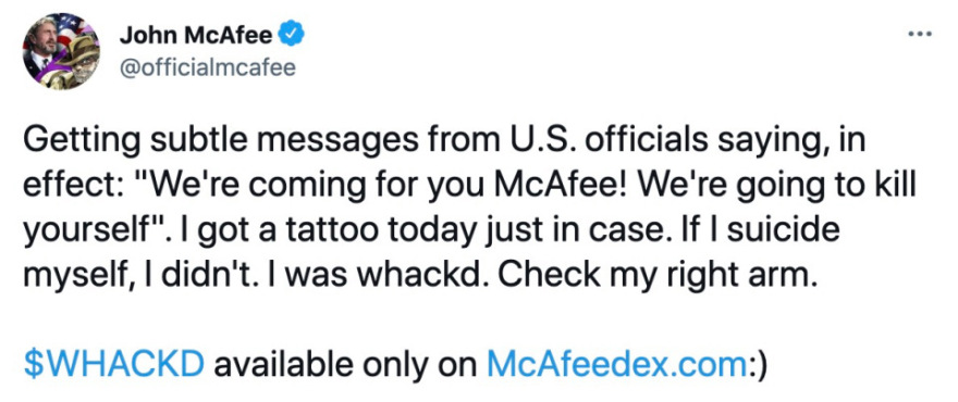 Τζον Μακάφι: Είχε προειδοποιήσει για τον θάνατό του - «Αν κρεμαστώ δεν θα ευθύνομαι εγώ»