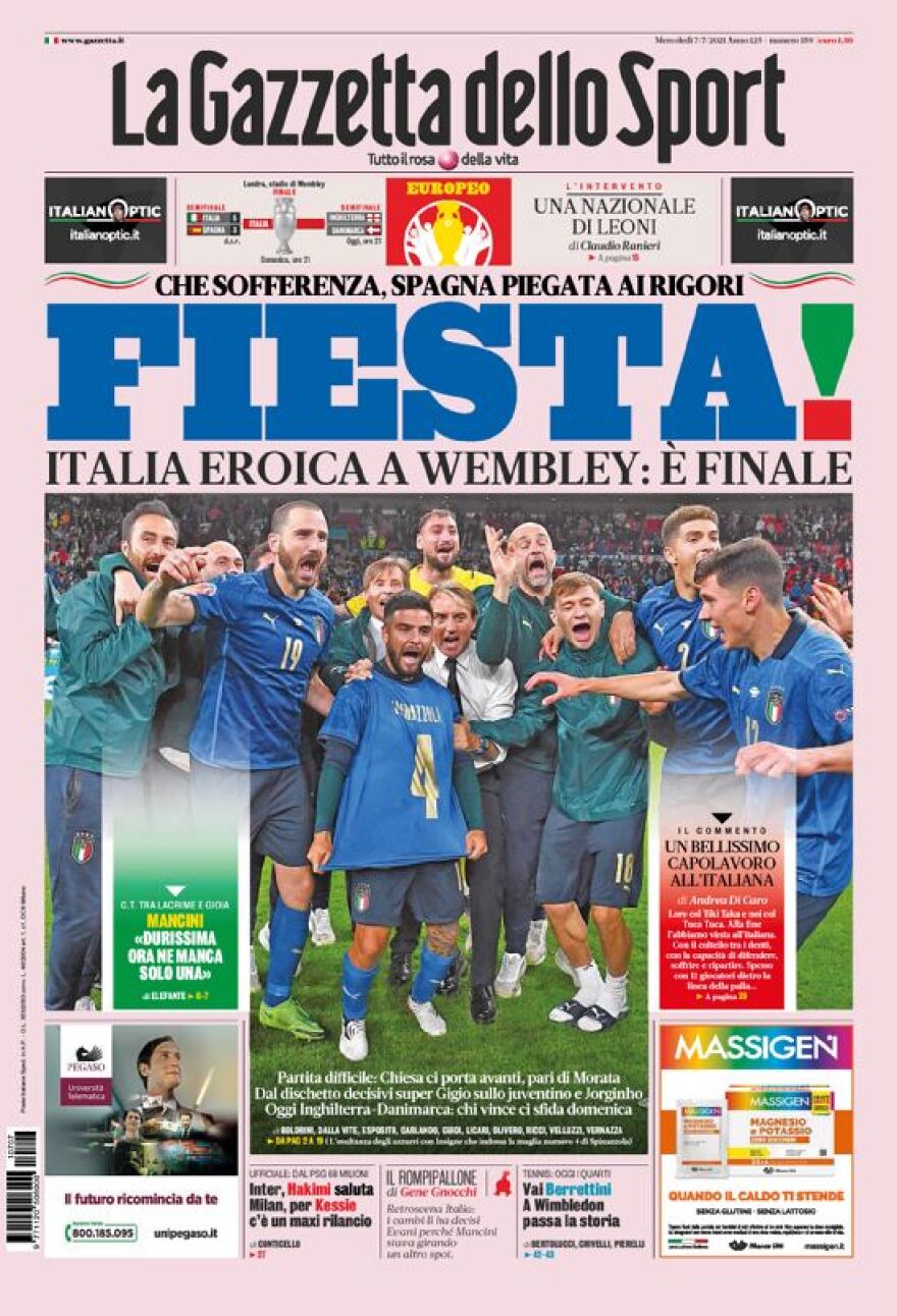 Euro 2020: Διθύραμβοι του ιταλικού Τύπου για τον άθλο των Ατζούρι - «Ο Θεός είναι Ιταλός»