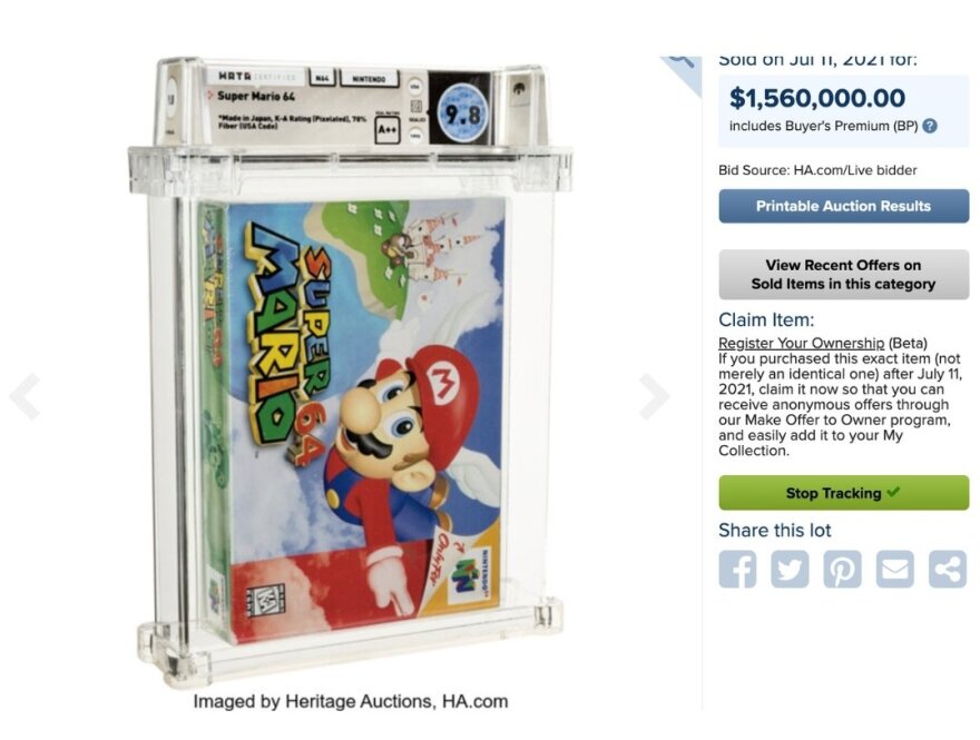 ΗΠΑ: Στην «εξωφρενική» τιμή των 1,56 εκατ. δολαρίων πουλήθηκε η κασέτα «Super Mario 64»