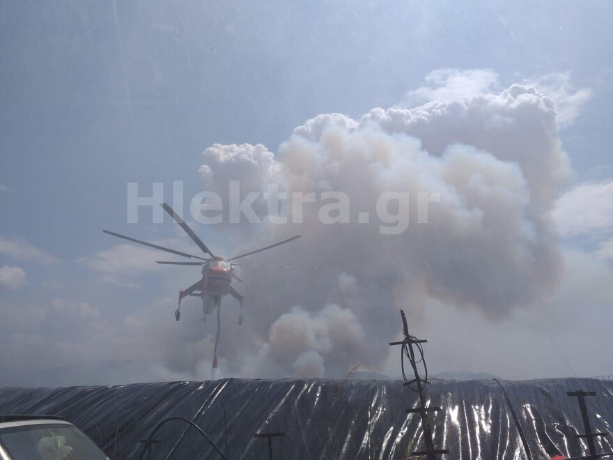 Μεγάλη φωτιά στο Καλέτζι Κορινθίας - Δείτε βίντεο