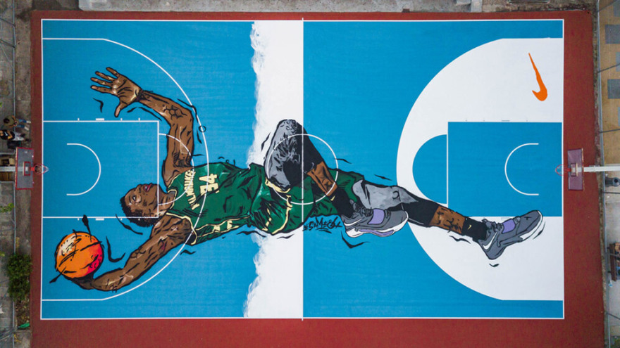 Τα γήπεδα μπάσκετ των Σεπολίων μεταμορφώνονται προς τιμήν του Γιάννη Αντετοκούνμπο