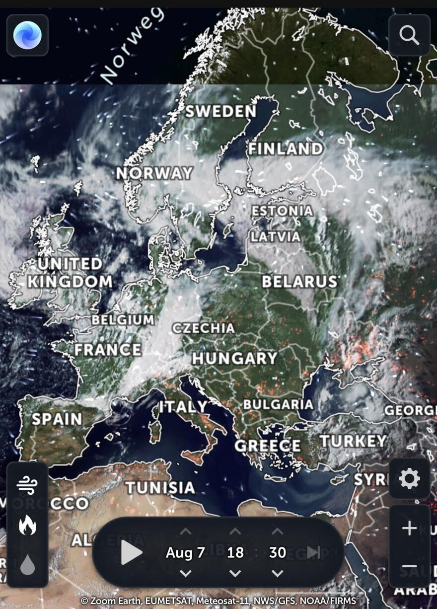 Copernicus: Ρεκόρ πυρκαγιών σε όλη την Ευρώπη -  Θερμοκρασίες ρεκόρ κατέγραψε ο Ιούλιος 