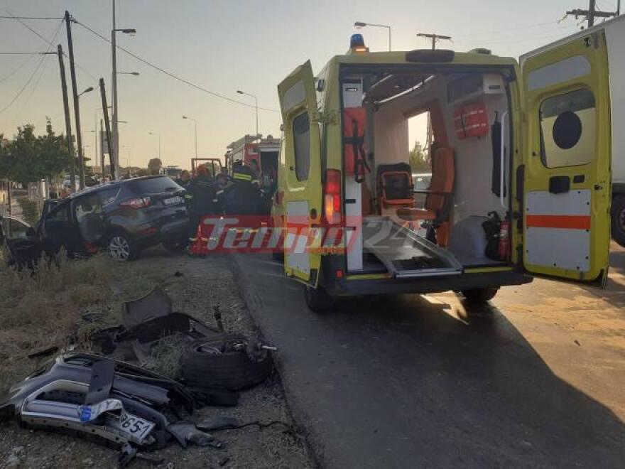 Σοβαρό τροχαίο στην Πατρών-Πύργου: Μετωπική σύγκρουση αυτοκινήτων με έναν τραυματία