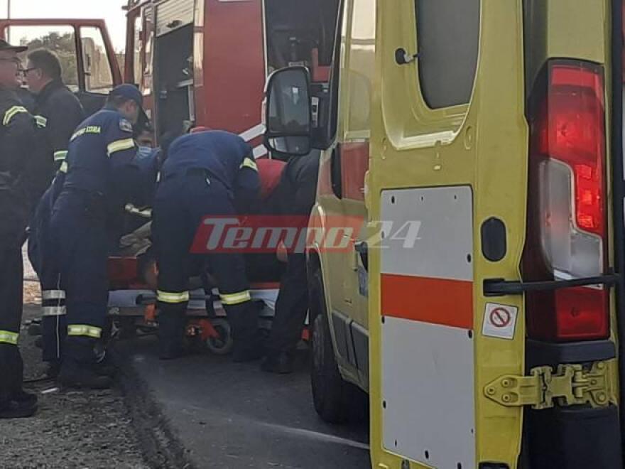 Σοβαρό τροχαίο στην Πατρών-Πύργου: Μετωπική σύγκρουση αυτοκινήτων με έναν τραυματία