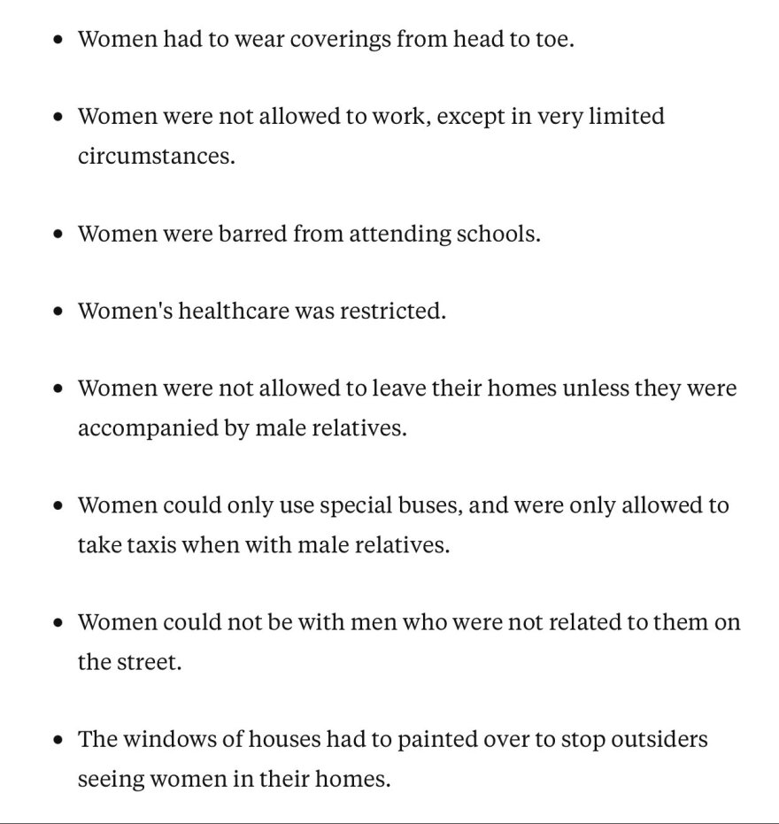 Αφγανιστάν: Οι οκτώ κανόνες των Ταλιμπάν για τις γυναίκες - Η παραβίασή τους σημαίνει θάνατο