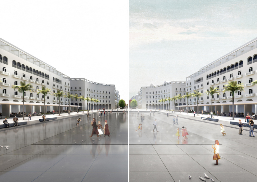 Θεσσαλονίκη:  Ανάπλαση της Πλατείας Αριστοτέλους με νερό και «Δωμάτια» με φοίνικες - Σε ομάδα του ΕΜΠ το 1ο βραβείο