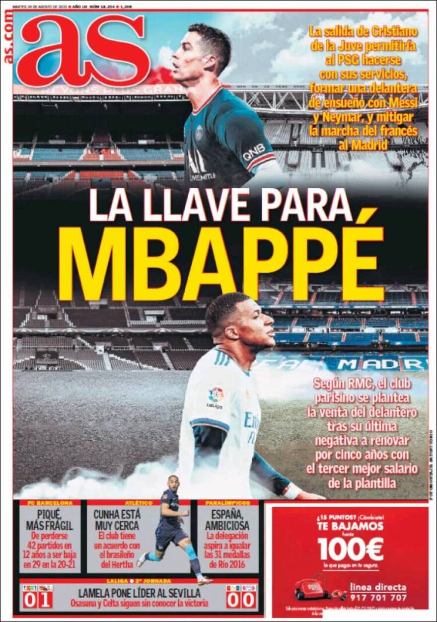 Ισπανικά ΜΜΕ: «Εάν ο Ρονάλντο πάει στην Παρί, ανοίγει ο δρόμος για τον Εμπαπέ στη Ρεάλ»