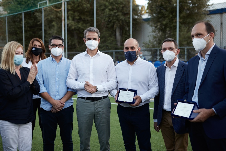 Θεσσαλονίκη: Το ανακατασκευαμένο γήπεδο της Εθνικής Ομάδας Ποδοσφαίρου Τυφλών επισκέφθηκε ο Μητσοτάκης