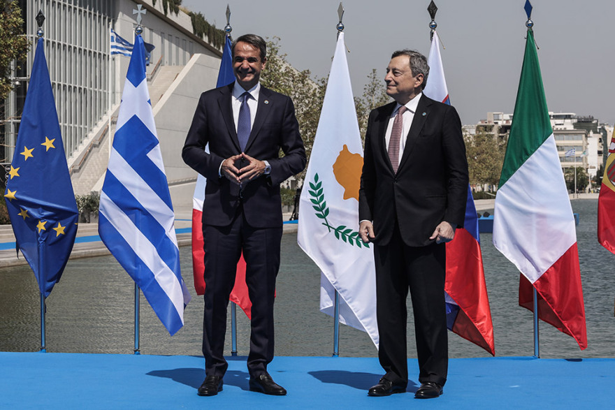 EUMED 9: Τους ηγέτες υποδέχτηκε ο Κυριάκος Μητσοτάκης