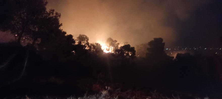 Φωτιά στη Νέα Μάκρη: Ολονύχτια μάχη με τις διάσπαρτες εστίες - Ζημιές σε σπίτια (βίντεο + φωτό)