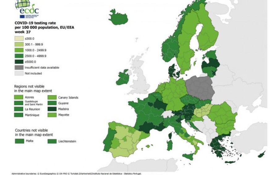 Κορωνοϊός - Χάρτης ECDC: Βελτίωση σε Αττική, Στερεά Ελλάδα, Εύβοια και ΒΑ Αιγαίο