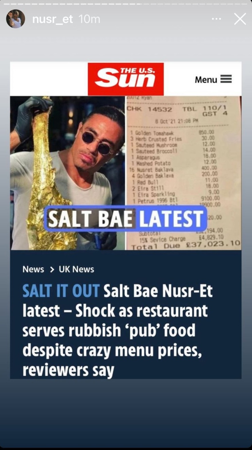 Ο «Salt Bae» αυτοτρολάρεται και... κονομάει!