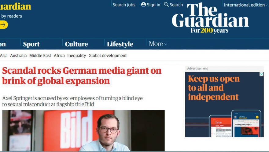 Σκάνδαλο στην Bild: Ο σεξιστής πρώην διευθυντής έγινε «είδηση» και... αδύναμος κρίκος στον παγκόσμιο πόλεμο των media