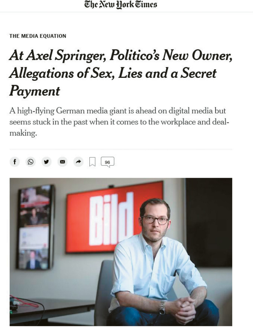 Σκάνδαλο στην Bild: Ο σεξιστής πρώην διευθυντής έγινε «είδηση» και... αδύναμος κρίκος στον παγκόσμιο πόλεμο των media