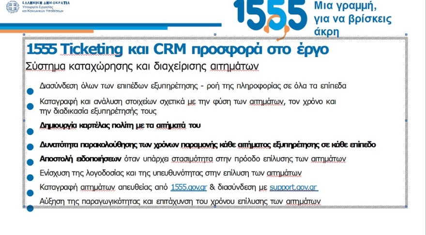 Χατζηδάκης: Σε πλήρη λειτουργία το 1555 για ασφαλισμένους, συνταξιούχους και εργαζομένους 