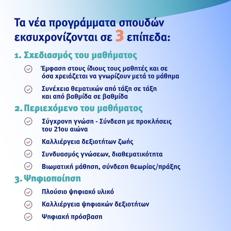 Υπουργείο Παιδείας: Μεγάλες αλλαγές στην ύλη και τα βιβλία όλων των βαθμίδων