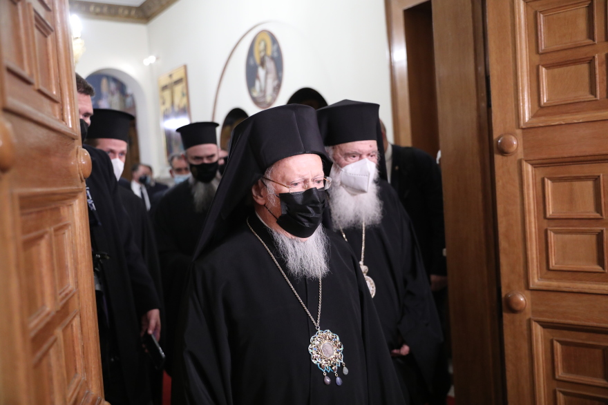 Εγκάρδια συνάντηση Βαρθολομαίου - Ιερώνυμου στην Αρχιεπισκοπή