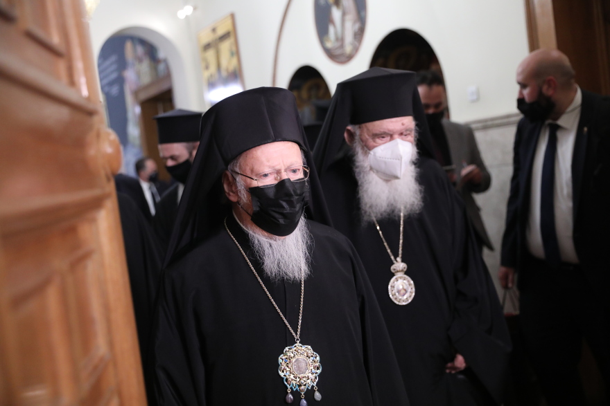 Εγκάρδια συνάντηση Βαρθολομαίου - Ιερώνυμου στην Αρχιεπισκοπή