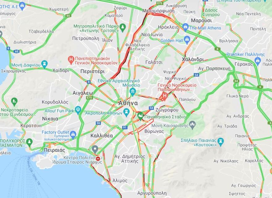 Κίνηση στους δρόμους: Μεγάλες καθυστερήσεις στον Κηφισό