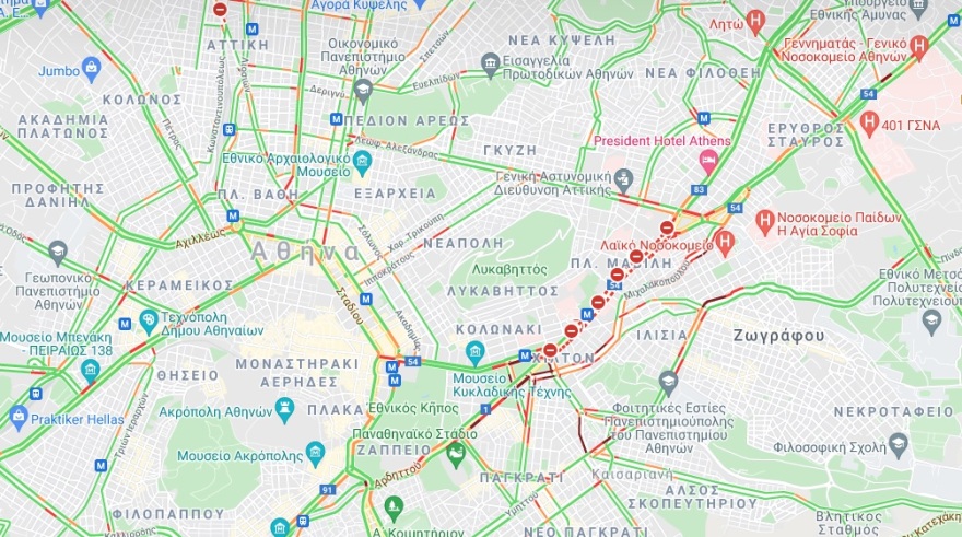 Κίνηση: Κλειστή μέχρι τις 8 μ.μ. η Βασιλίσσης Σοφίας λόγω Πάπα Φραγκίσκου