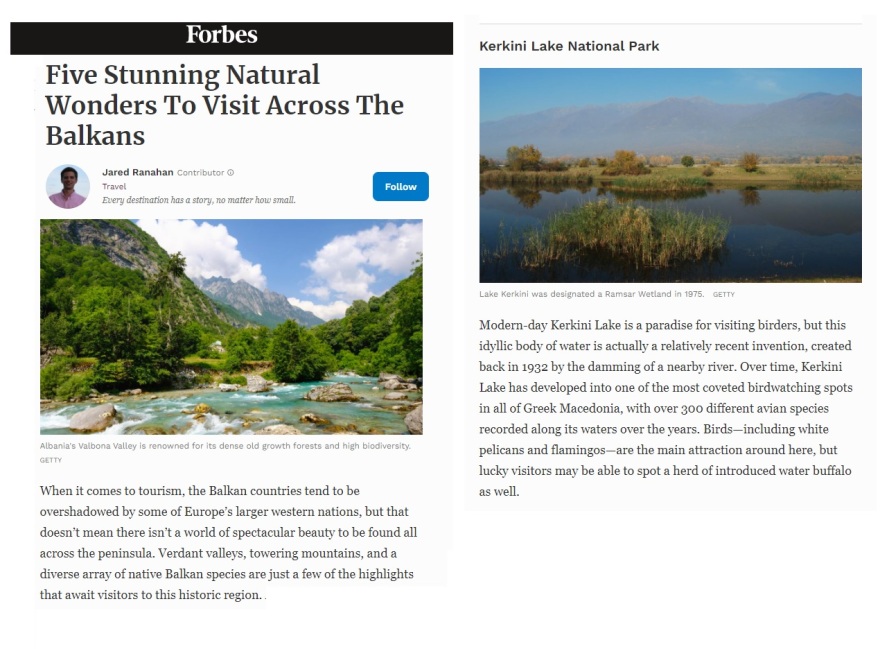 Forbes: H Κερκίνη στα πέντε πιο εντυπωσιακά θαύματα της φύσης στα Βαλκάνια