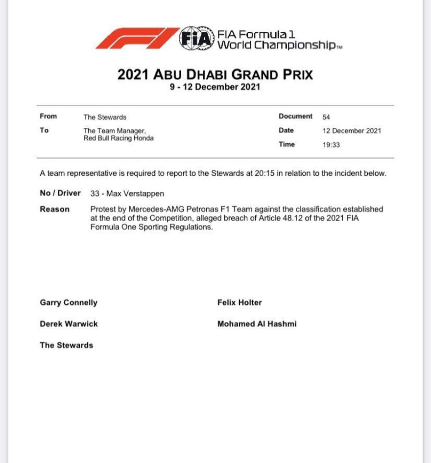 Formula 1: Ένσταση της Mercedes για τα αποτελέσματα του Γκραν Πρι στο Άμπου Ντάμπι