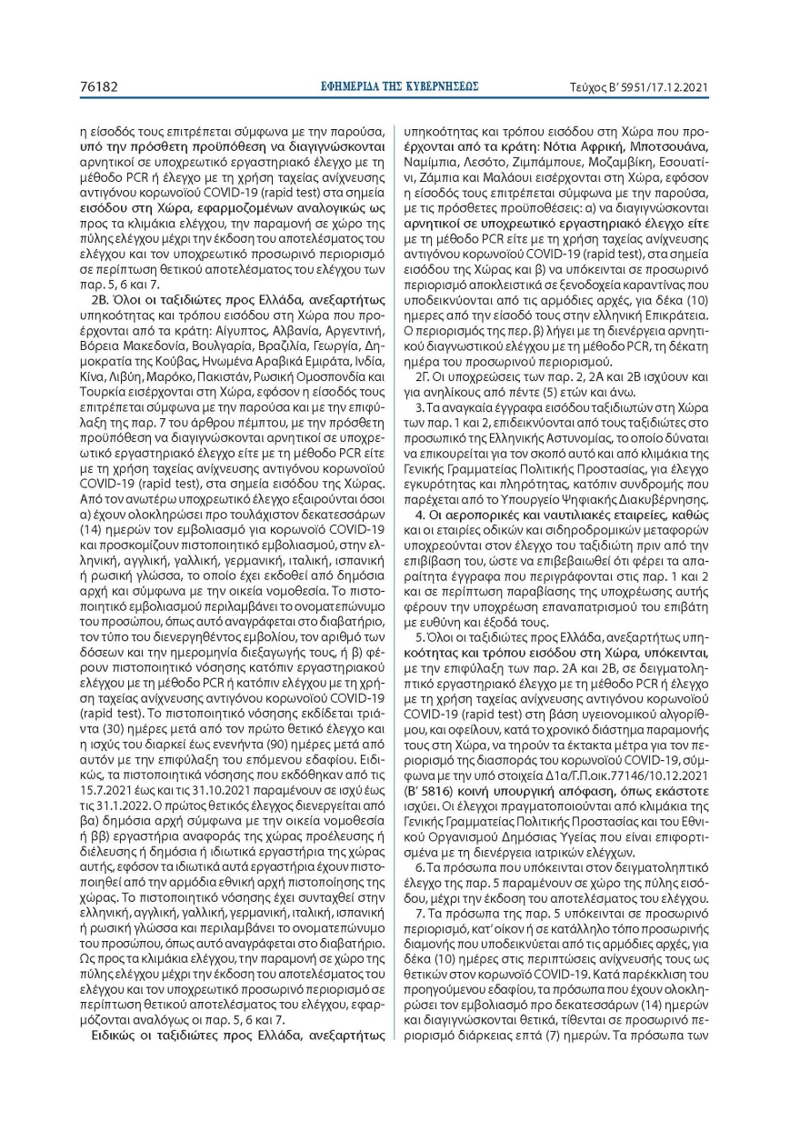 Αυτά είναι τα νέα μέτρα για την είσοδο στην Ελλάδα: Δείτε αναλυτικά