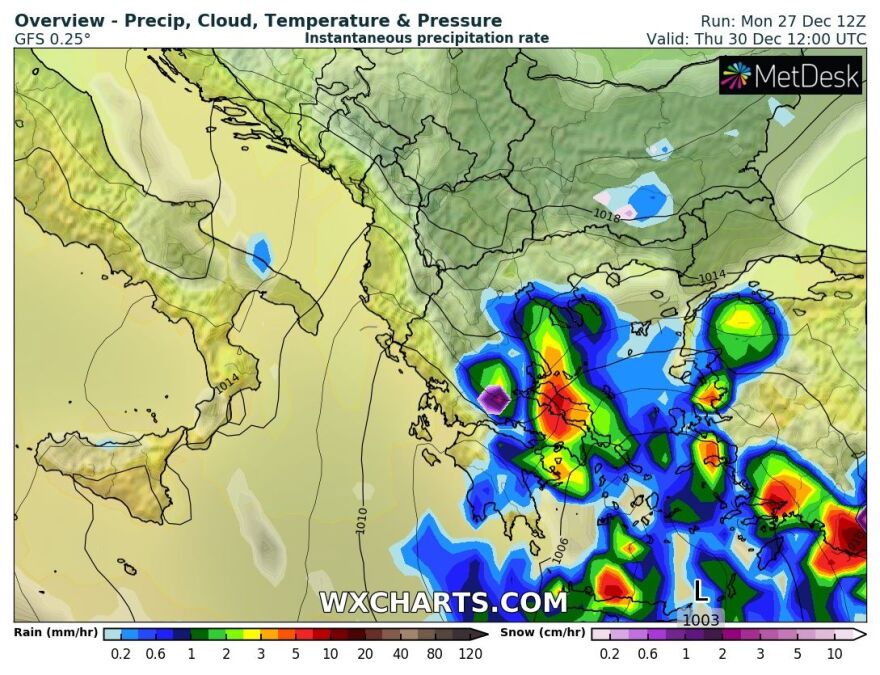 Με βροχές και καταιγίδες «φεύγει» το 2021 – Δείτε τι καιρό θα κάνει την Πρωτοχρονιά