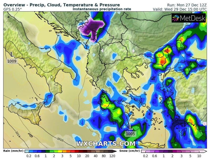 Με βροχές και καταιγίδες «φεύγει» το 2021 – Δείτε τι καιρό θα κάνει την Πρωτοχρονιά