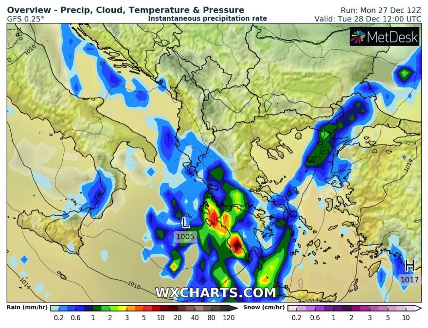 Με βροχές και καταιγίδες «φεύγει» το 2021 – Δείτε τι καιρό θα κάνει την Πρωτοχρονιά