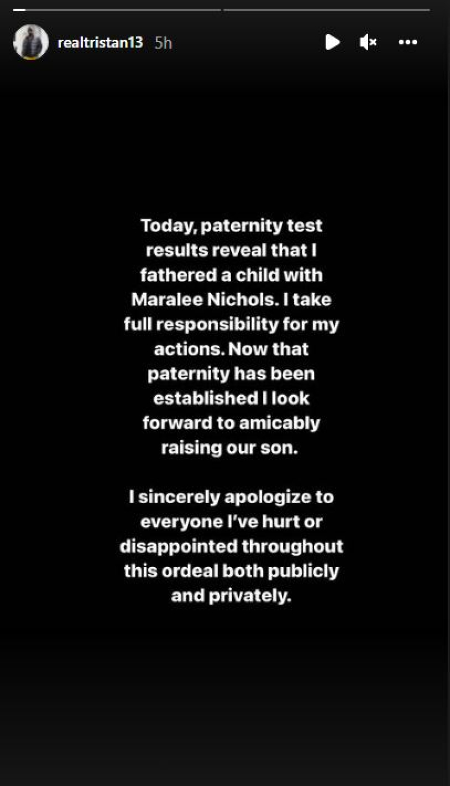 Ο Τρίσταν Τόμπσον απολογείται στην Καρντάσιαν και αναγνωρίζει το παιδί που απέκτησε εκτός γάμου