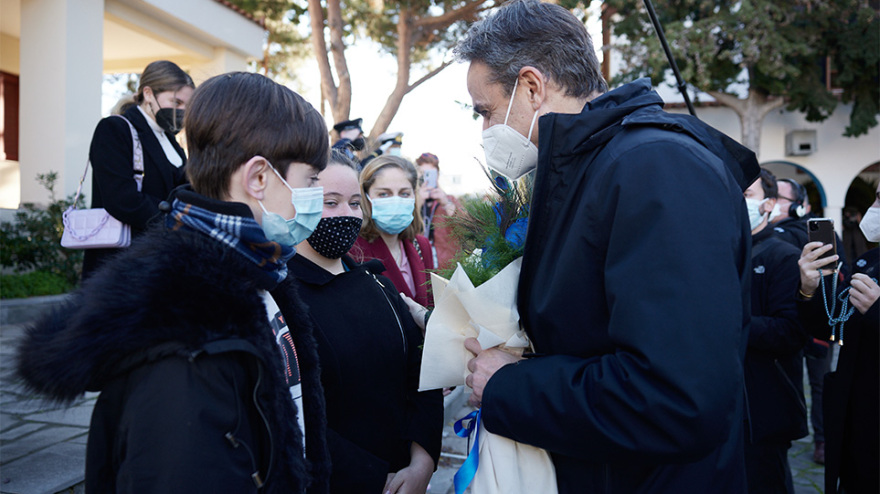 Στον Άγιο Ευστράτιο για τα Θεοφάνεια ο Μητσοτάκης – Δείτε φωτογραφίες