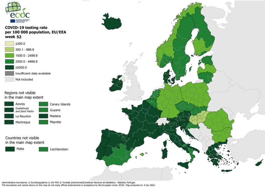 Κορωνοϊός - ECDC: Παραμένει στο «βαθύ κόκκινο» η Ελλάδα στον συνδυαστικό χάρτη