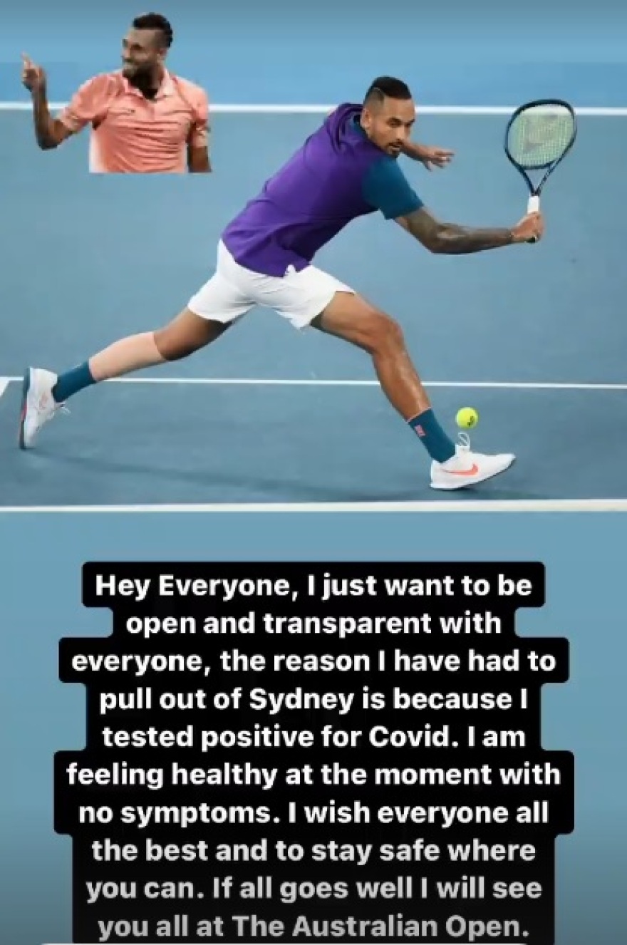 Θετικός στον κορωνοϊό ο Νικ Κύργιος