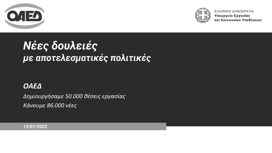 Μητσοτάκης: 86.000 νέες θέσεις εργασίας μέσω 11 προγραμμάτων ΟΑΕΔ το 2022