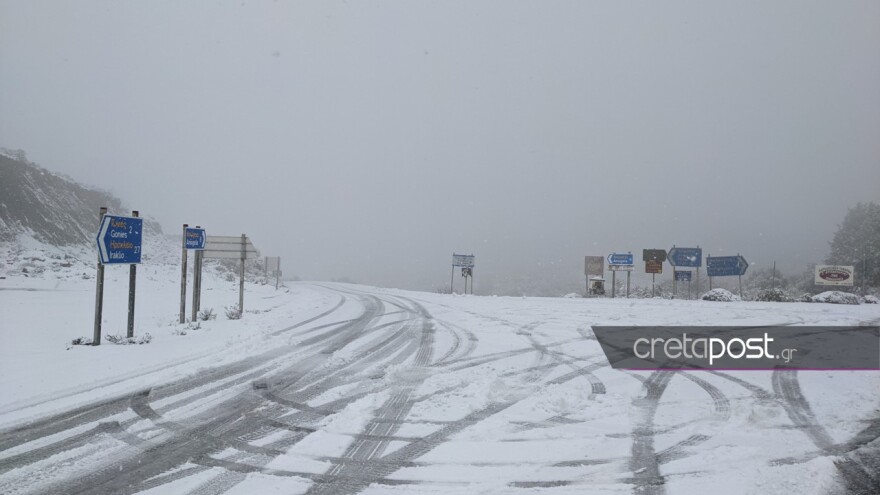 Κακοκαιρία «Ελπίς»: Ντύθηκε στα λευκά η Κρήτη, δείτε φωτογραφίες