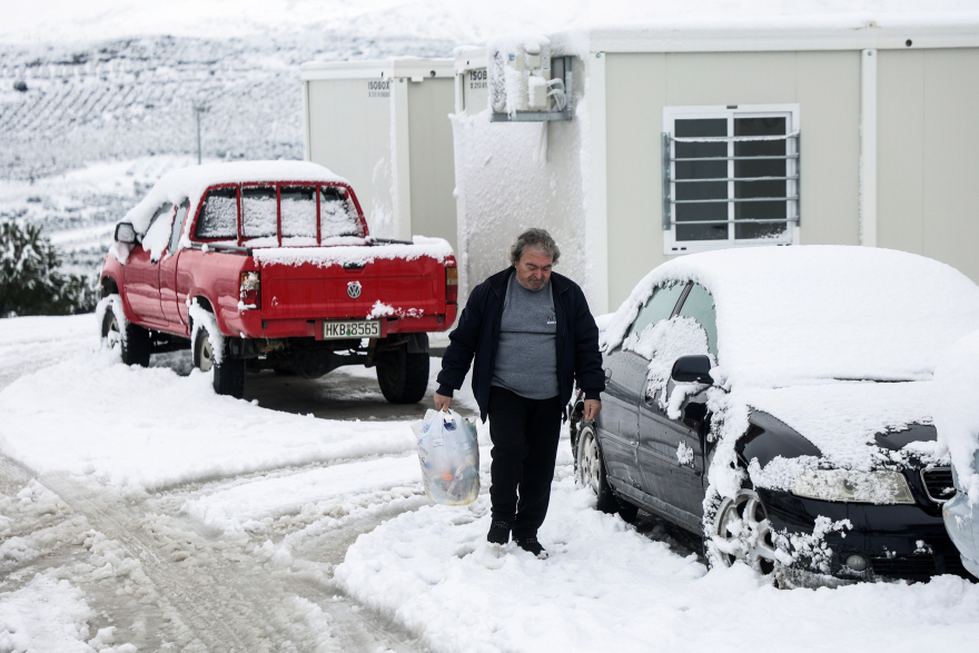Κακοκαιρία-χιόνια: Αποκαταστάθηκε το πρόβλημα με τη θέρμανση των σεισμόπληκτων στο Αρκαλοχώρι