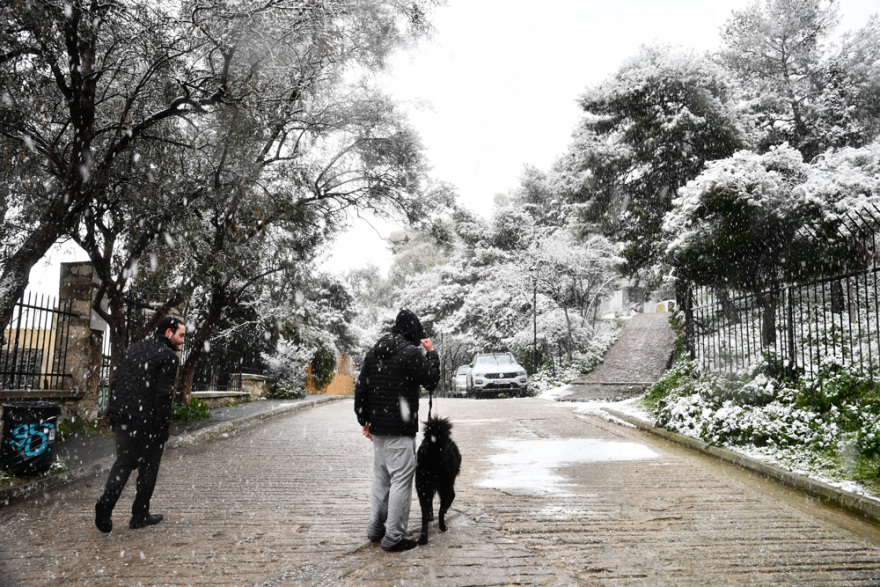 Κακοκαιρία «Ελπίς»: Χιόνια στο Σύνταγμα - Μαγικές εικόνες από το κέντρο της Αθήνας