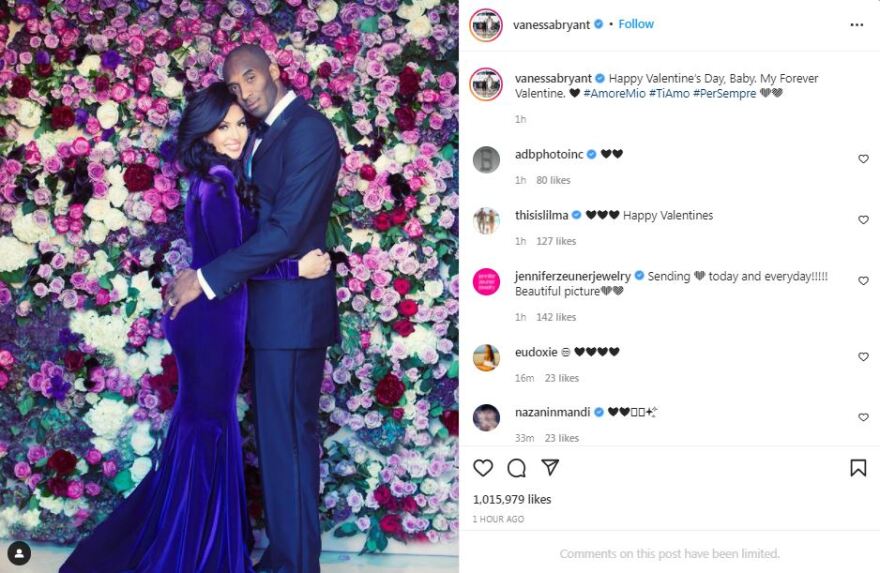 Κόμπε Μπράιαντ: Η φωτογραφία που δημοσίευσε η  Βανέσα - «Για πάντα ο Βαλεντίνος μου»