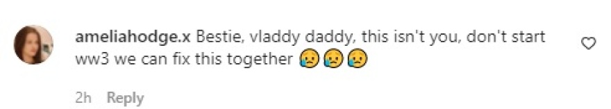 «Βλάντι daddy, μην κάνεις τον 3ο Παγκόσμιο Πόλεμο» : Χρήστες του Instagram τρολάρουν τον Πούτιν