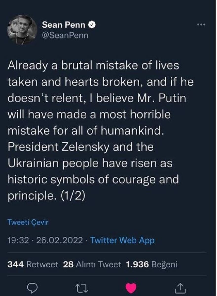 Εισβολή στην Ουκρανία: Ντυμένος με στρατιωτικά ο Σον Πεν 