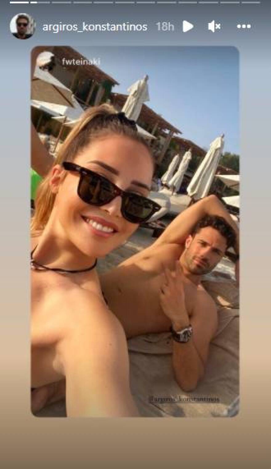 Ο Κωνσταντίνος Αργυρός κάνει ηλιοθεραπεία στο Ντουμπάι με ξανθιά καλλονή