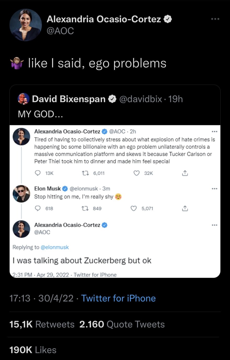 «Μη με φλερτάρεις», λέει ο Έλον Μάσκ κάτω από ανάρτηση της Αλεξάντρια Οκάσιο Κορτέζ - Η αποστομωτική απάντηση της Αμερικανίδας πολιτικού