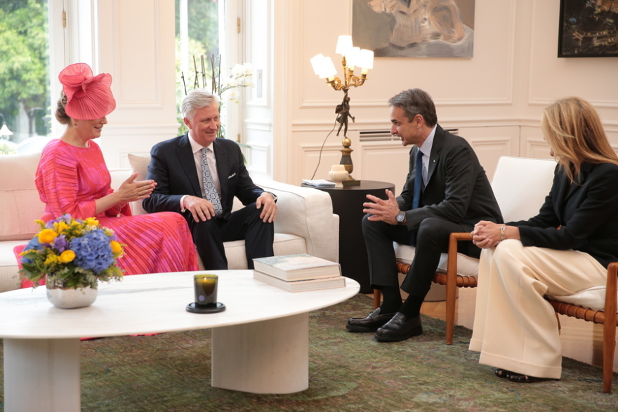 Στο Μέγαρο Μαξίμου το βασιλικό ζεύγος του Βελγίου