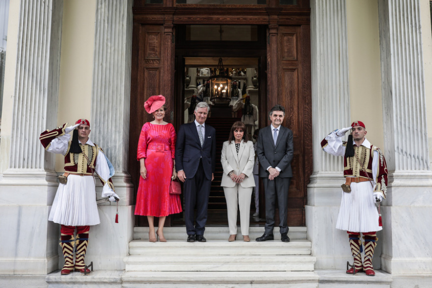 Στο Μέγαρο Μαξίμου το βασιλικό ζεύγος του Βελγίου
