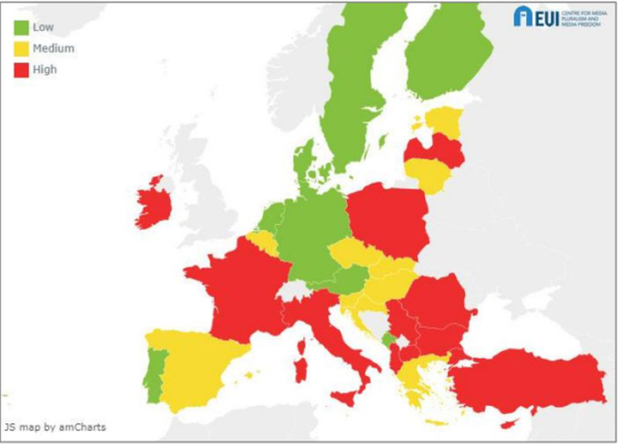 Δεν υφίσταται έκθεση του Συμβουλίου της Ευρώπης, που κατατάσσει τις χώρες με βάση την ελευθερία του Τύπου
